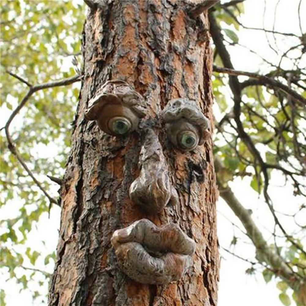 Funny Old Man Tree Hugger Sculpture Garden Yard Outdoor Face Decor Halloween