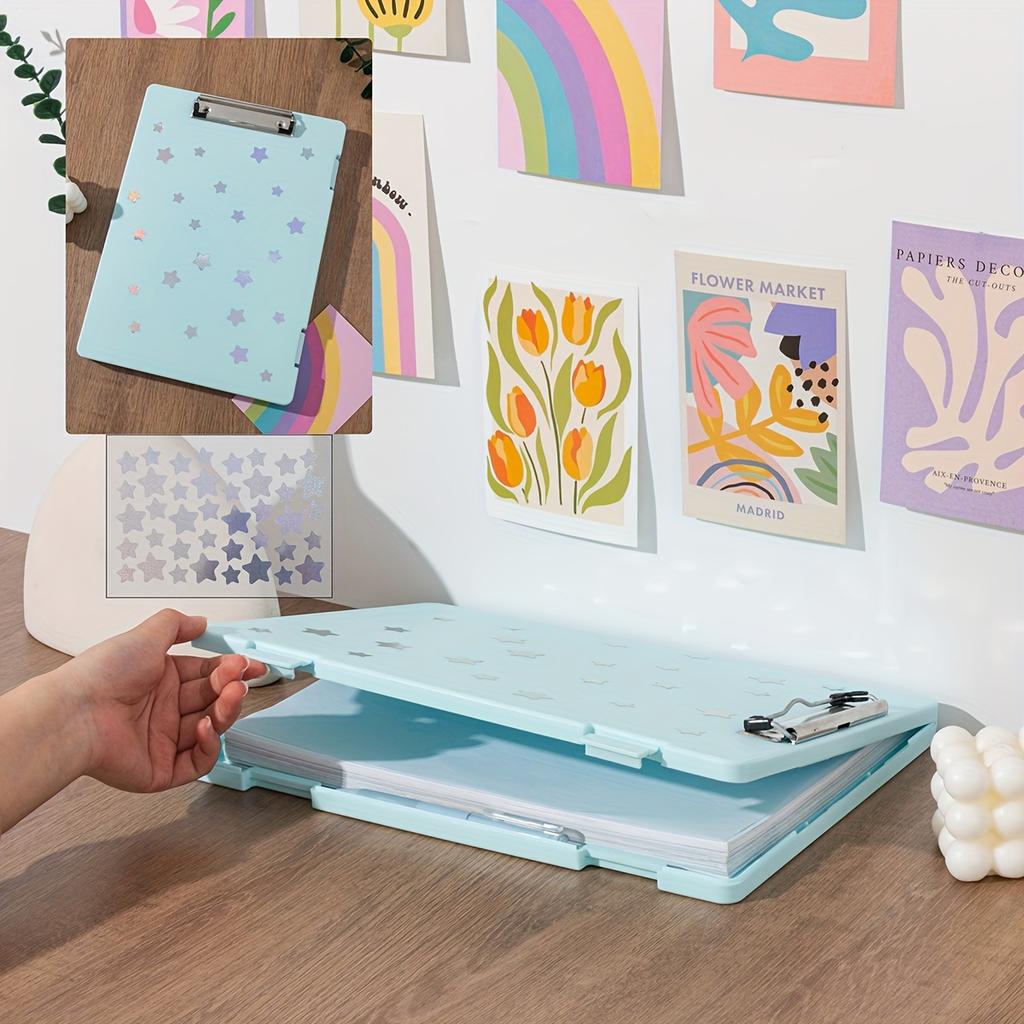Large-Capacity A4 File Organizer with Clipboard - Durable PP Material,Multi-Functional Document Holder for Students & Office Use