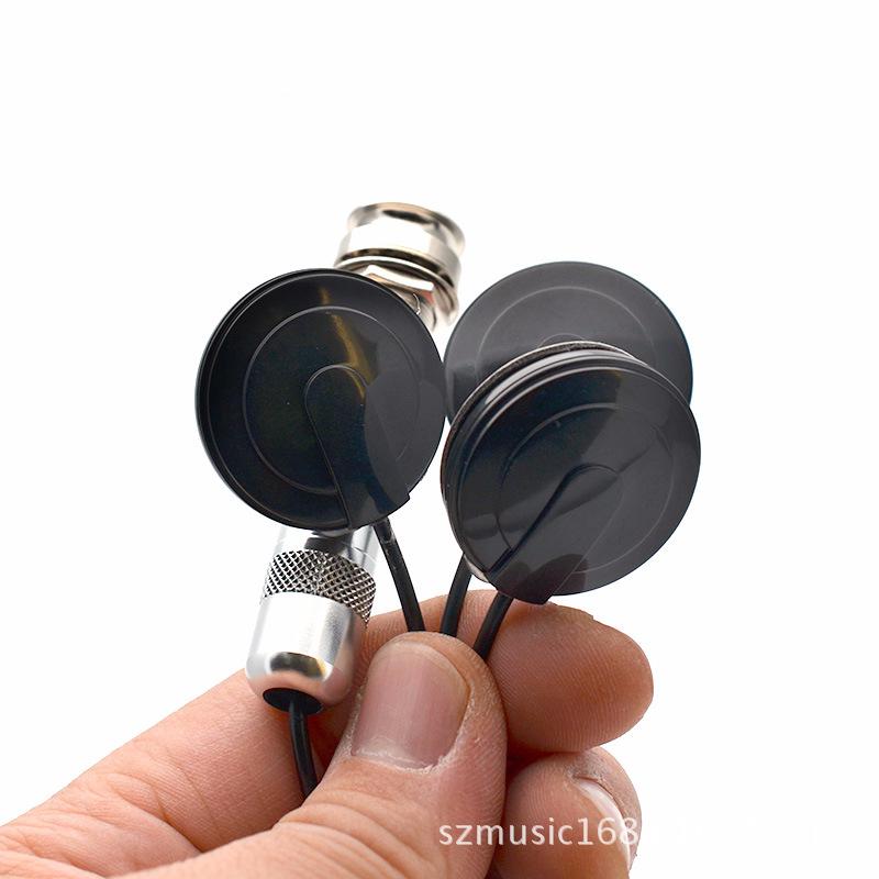 No-Drill 3-Head Multi-Function Pickup EQ Patch Transducer for Guitar Violin Mandolin Black
