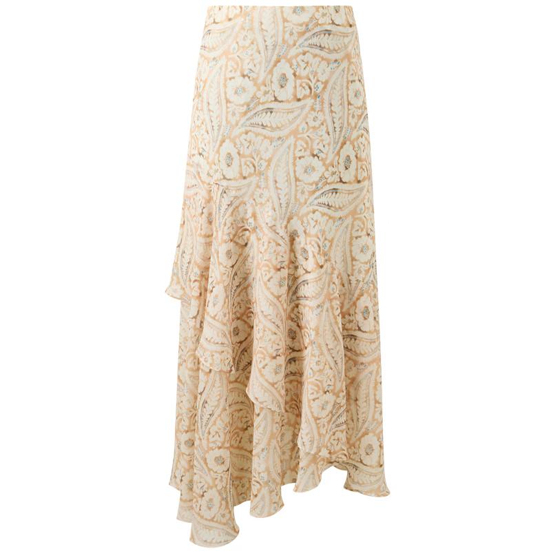 

Sancai Paisley Print High-Waist Patchwork Maxi Skirt S