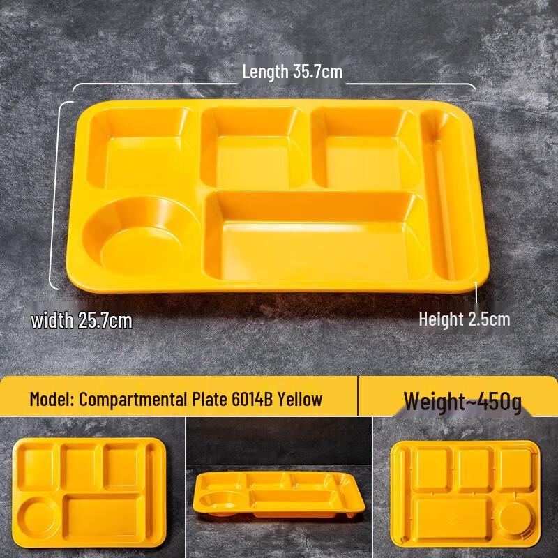 JINMEILI Commercial Melamine 6-Compartment Food Tray
