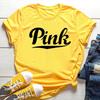 PINK Graphic Tees Pink Letter T-Shirts Women Short Sleeve Tshirt Summer Casual Tops