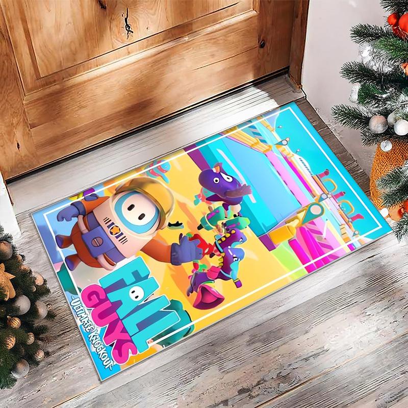 Fall Guys Crystal Velvet Rug, Soft Anti‑Slip Crystal Velvet Carpet for Living Room Bedroom Home Decor