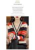 Autumn 2023 Women's V-Neck Color Block Striped Knit Cardigan - Versatile Fashion for Casual Wear