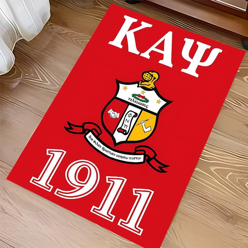1pc Kappa Alpha Psi Print Area Rug - Soft, Washable Non-Slip Indoor Mat for Office Chairs, Living Room, Home Office Decorative Rug