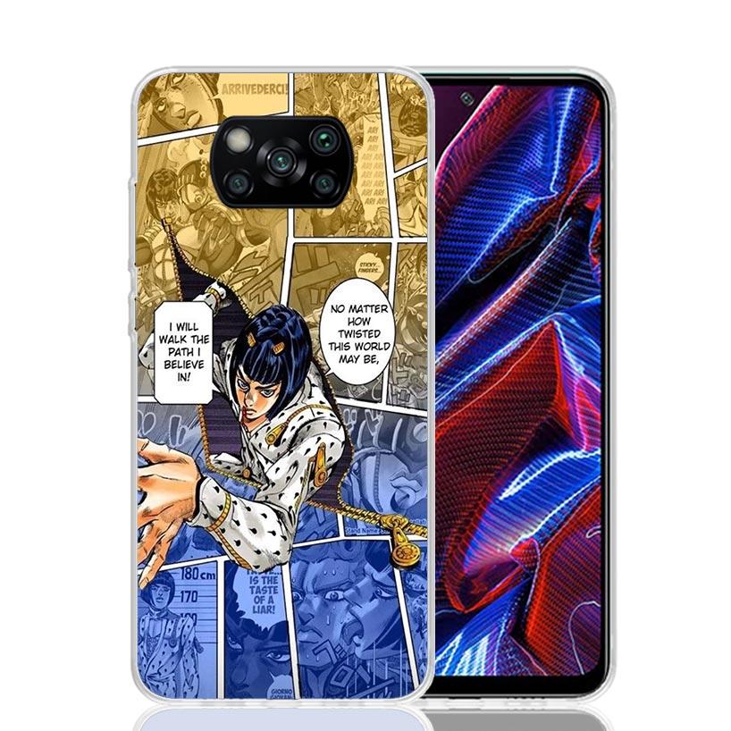 JoJo Adventure Bruno Buccellati Phone Case For Xiaomi Poco X7 X6 X5 Pro F7 Ultra Redmi 15C 15 13 13C 12 12C 10 10A 10C 9 9A 9C 9