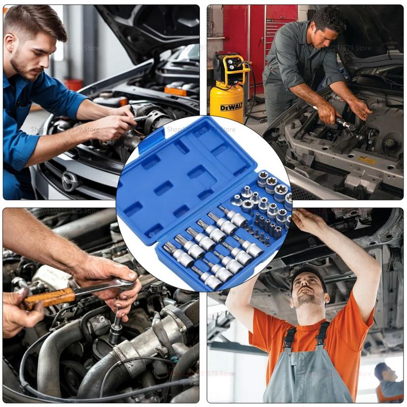 Torx Star Sockets and Bit Set with Storage Box E-Security Tamper Drive Handheld Tool For Disassembly Repair and Maintenance