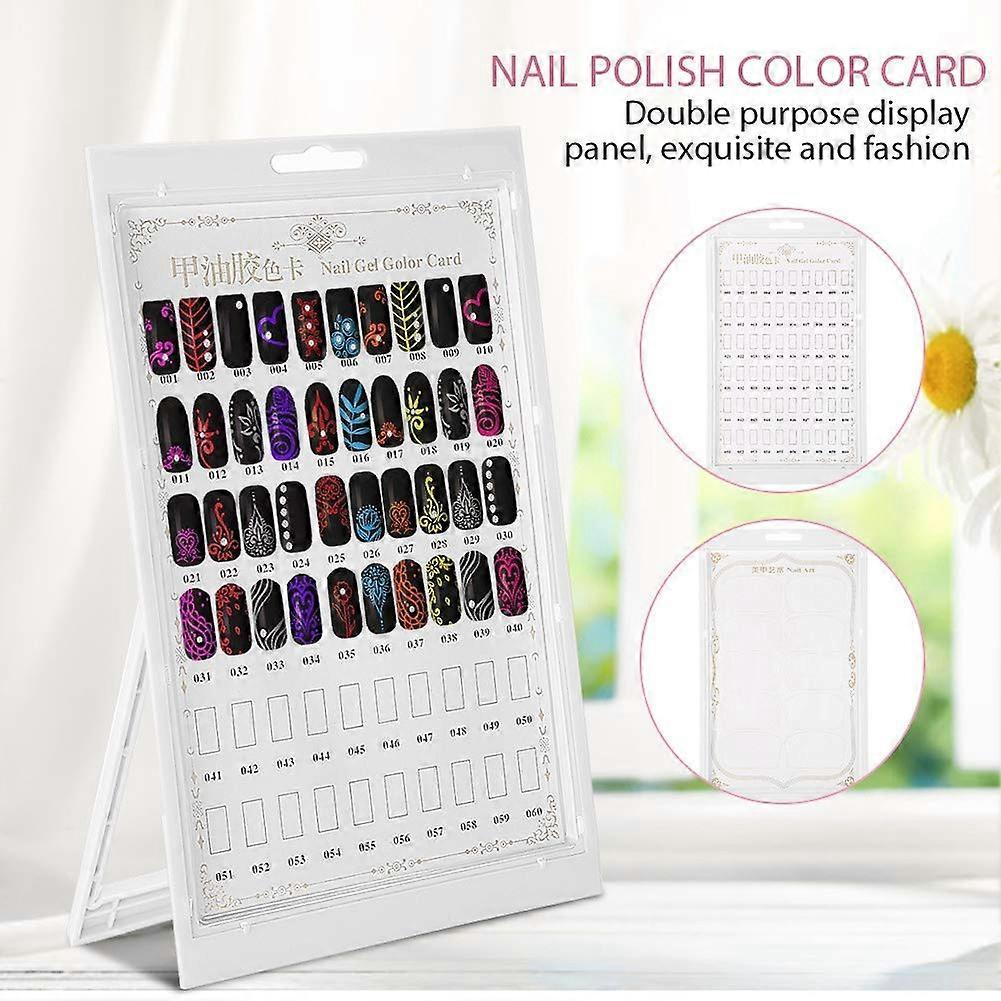 Nail Polish Color Display Stand with DoubleSided Swatch Board for Salon and Home Use, White