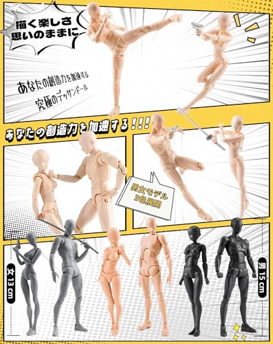 Drawing Mannequin, Model Doll, Figure, Body-chan, Manga Character, Illustration, Drawing Practice, Art, Male/Female Model, 1/12 Scale, with Stand, Dol