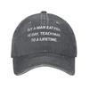 Compra Un Uomo Mangia Pesce Lui Giorno Insegna Pesce Uomo A Una Vita Cappellino da Baseball Casual Cappellino Trucker da Esterno Cappellino Snapback Traspirante Estivo