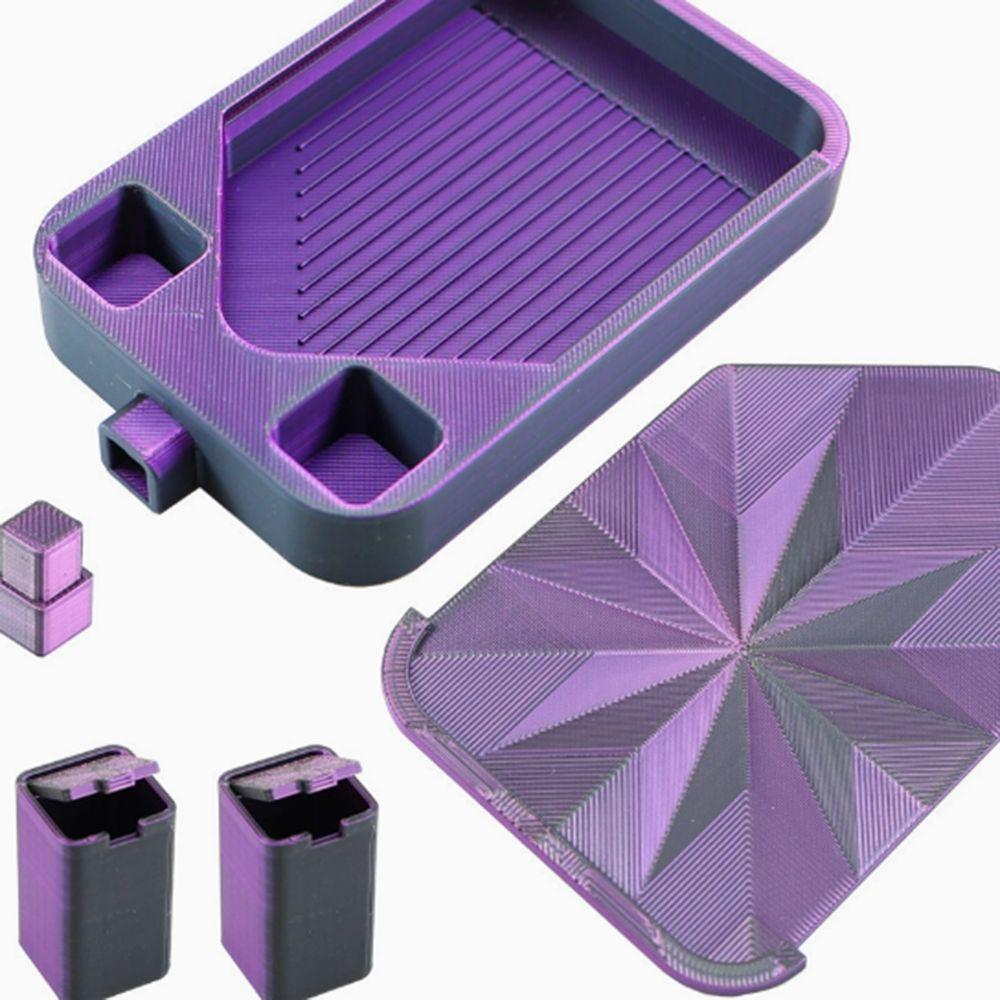 Multi-Color Partitioned Diamond Painting Tray Prismatic Shine Lid Easy Pour Design Rhinestone Storage Tray Silky