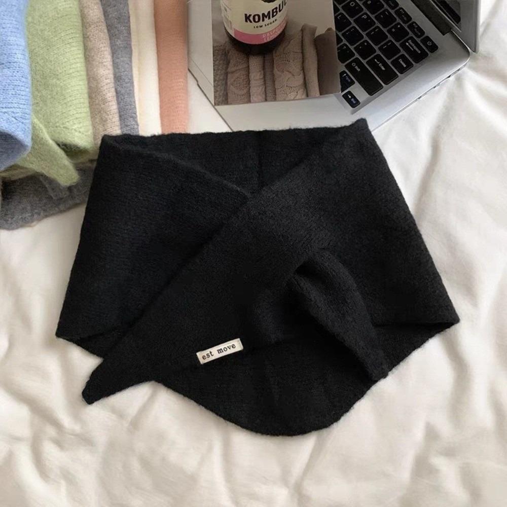 

Теплостойкий вязаный шарф, теплый шарф-крест, новый фальшивый воротник, подарок чёрный