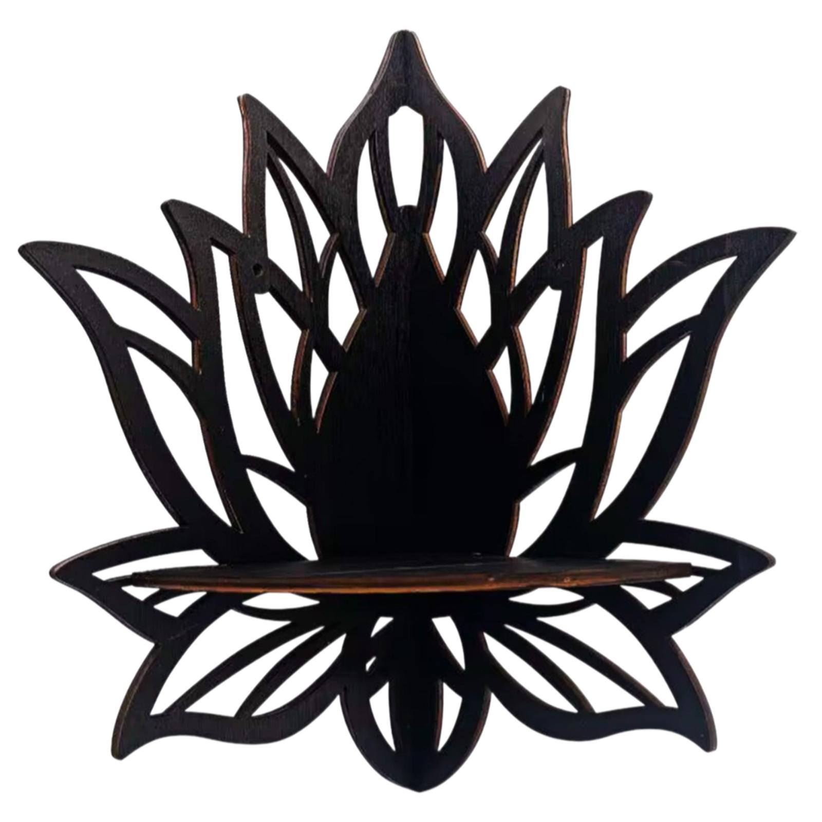 

Полая угловая полка в виде цветка, деревянные подвесные полки, витрина, стойка для хранения кристаллов, для подставки для растений, органайзеры, декор A