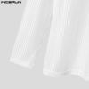 INCERUN Men Long Sleeve Striped Mesh See Through Skinny Party Club T-shirts Tops