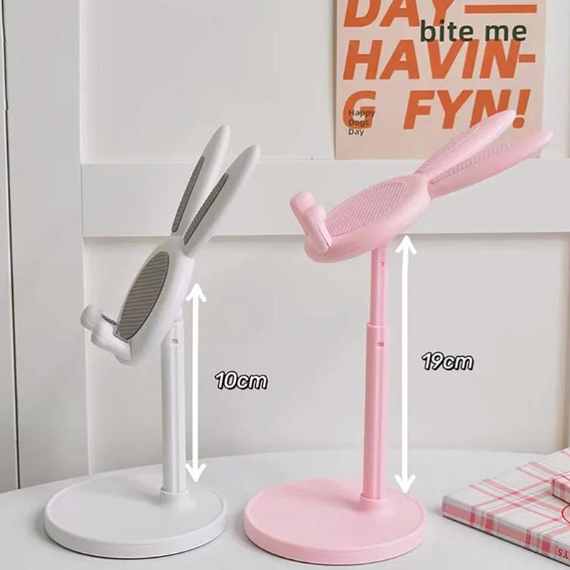 Růžový držák na telefon Stolní stojánek na mobilní telefon Pro smartphone Nastavitelná Roztomilý králíček Kreslený Stolní podpora