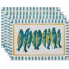 Tapis de table poisson antidérapants résistants à la chaleur Lavables pour table de salle à manger Cuisine Tapis de protection pour vaisselle pour plats chauds et déversements
