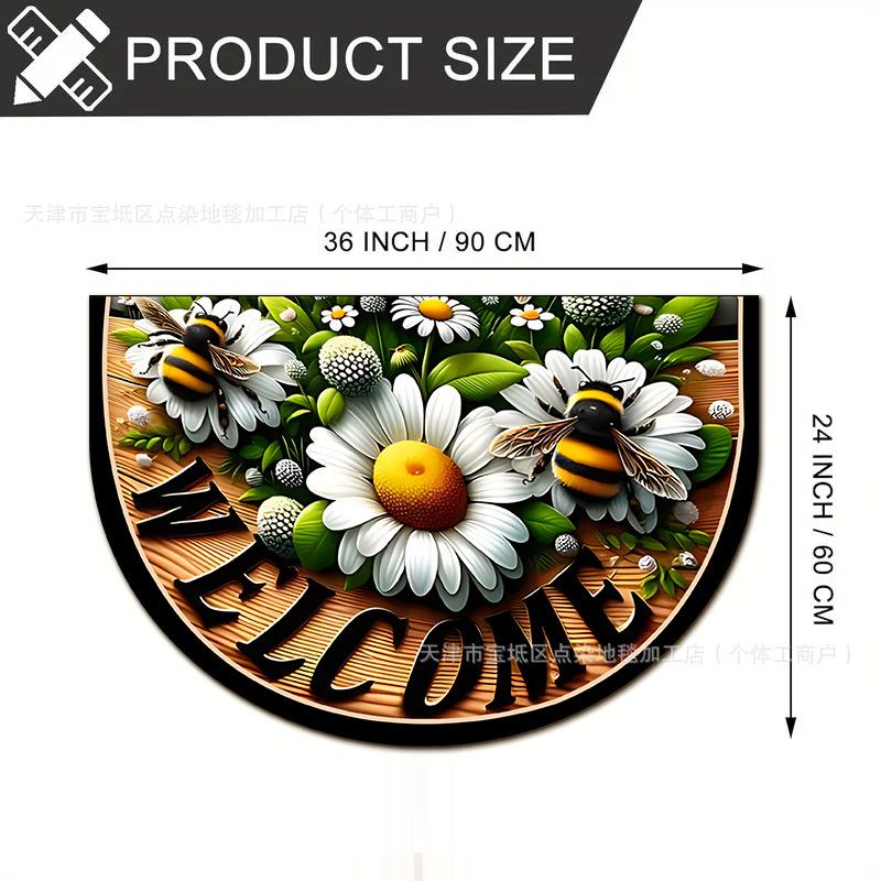 Halbkreisförmige Blumen-Bodenmatte Badezimmer-Eingangs-Fußmatte Eingangstürmatte Leicht zu pflegen Fußmatte