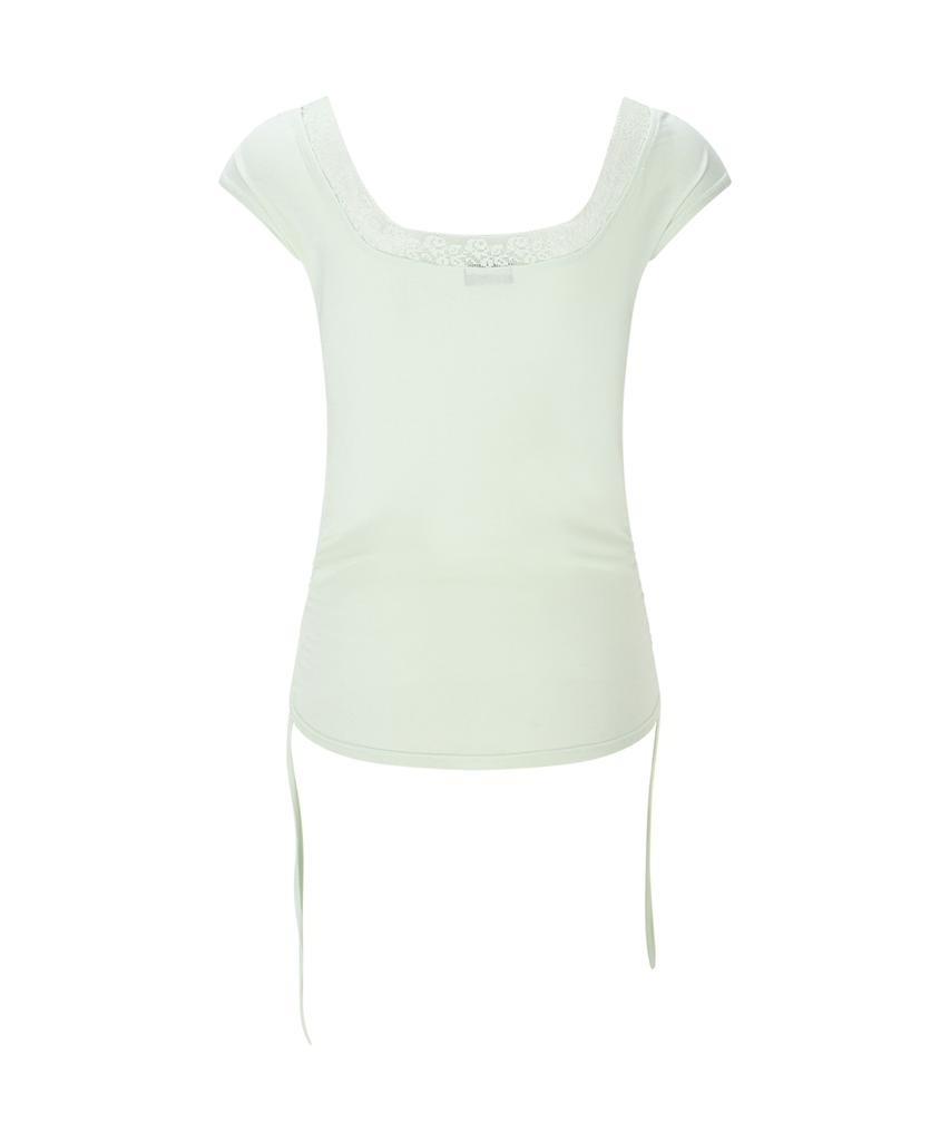 Peullijeunopallou Maya Lace Shirring Short Top (Mint)