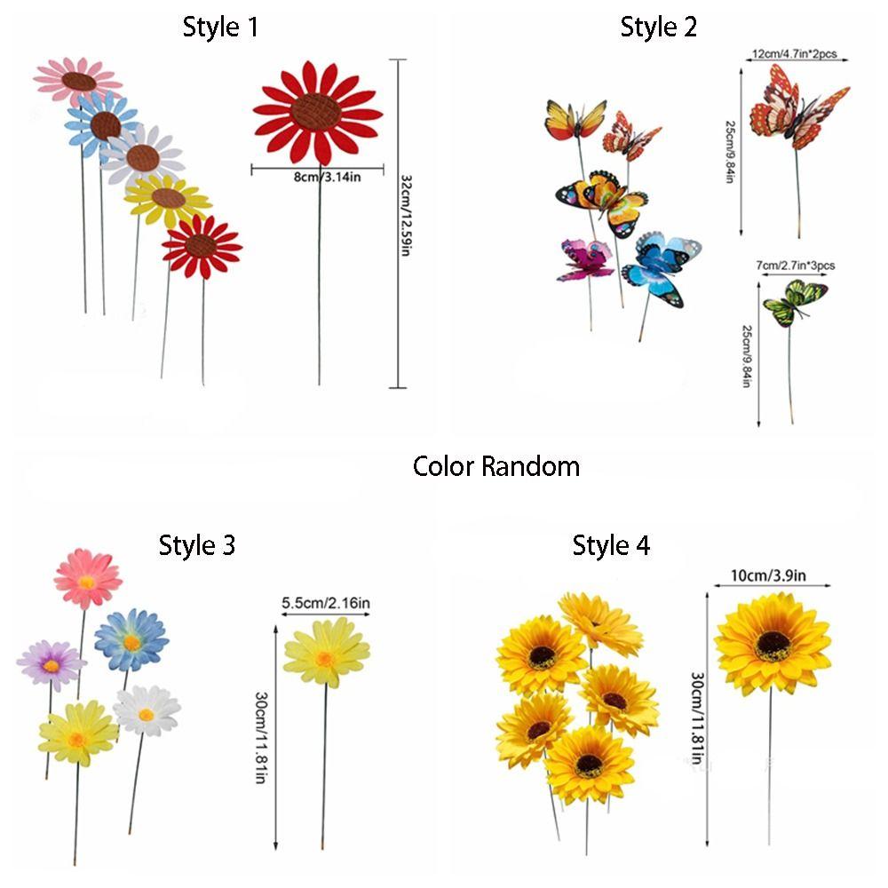 10pcs Colorful Decorative Garden Stakes Creative Garden Floor Plugs Crafts Flower Ground Stake  Yard