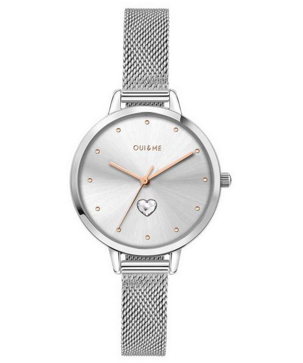 

Oui & Me Petite Amourette Silver Sunray Dial Stainless Steel Mesh Quartz ME010140 Women s Watch