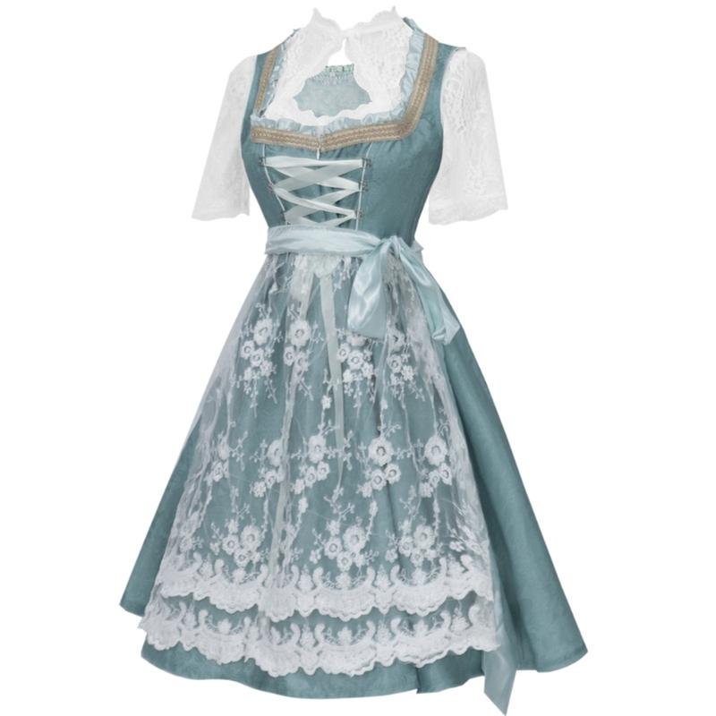 German Beer Festival Dress Suspender Dress Lace Blouse 3 Colors Breathable Polyester Costume Outfit