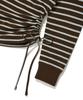 WACKY WILLY Women'S Pinstripe String Rugby Long Sleeve Brown