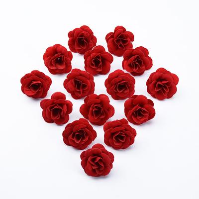 10/20pcs Silk Red Roses Head Decor Home Scrapbook Wedding Bridal Accessories Festival Decoration Diy Gift Box Artificial Flowers