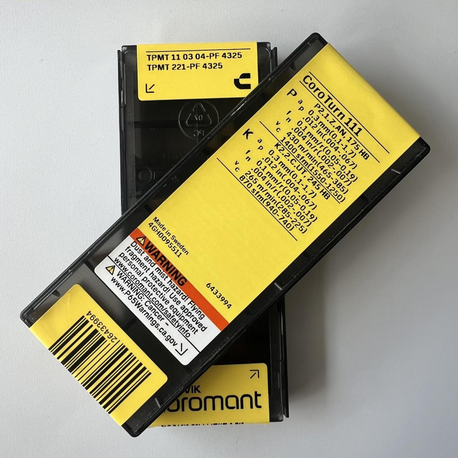 

SANDVIK / TPMT110304-PF 4325 / Original Swedish hard alloy blade 10 Pcs