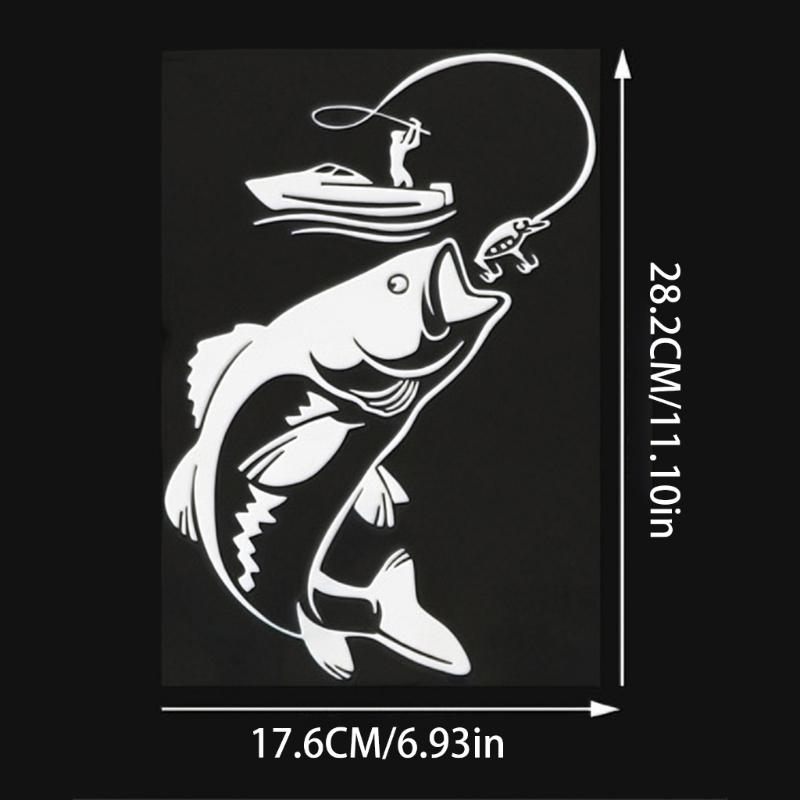Easy Cleaning Vehicle Sticker Decal With Fishing Theme Water Resistant Surfaces Simple Maintenance For Most Car Models