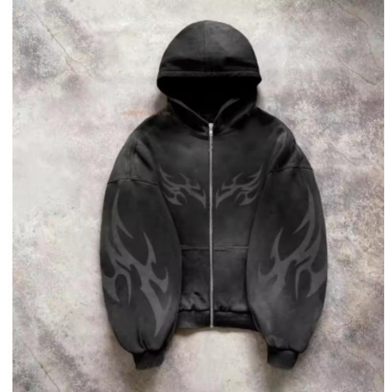 Unisex Oversized Hooded Sweatshirt With Graphic Print Streetwear Y2K Retro Loose Fit Long Sleeve Pullover Fall