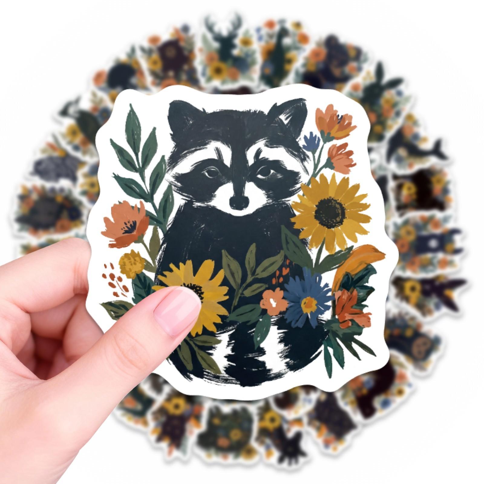 

50/100 Pcs Animal World Fun Stickers, Removable Self-Adhesive for Laptop Scrapbook Phone Case Suitcase Student Game Decals
