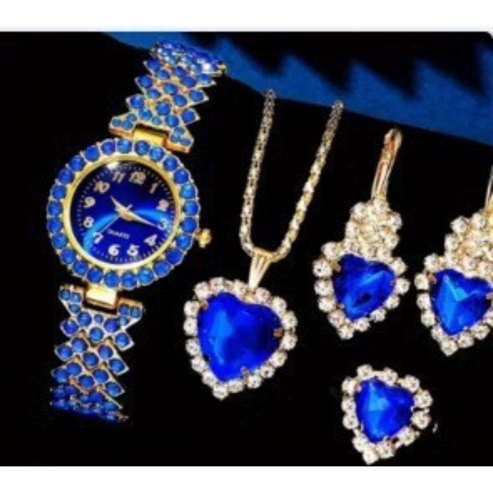 Ceyin European and American Women's Watches, Rhinestone Jewelry, Colored Diamond Quartz Watches, Women's Watches, Exquisite Sets
