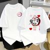 Demon Slayer Anime Printed Summer Oversized Men and Women Tshirt Couple Street Fashion Casual Parent Child Top Harajuku Y2K