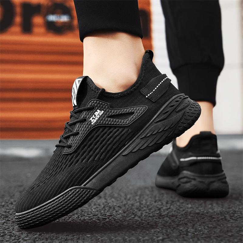 2025 Designer Men Casual Sneakers Sports Shoes Brand Lace Up Loafers Knitted Mesh Breathable Shoes for Men Mesh Rubber
