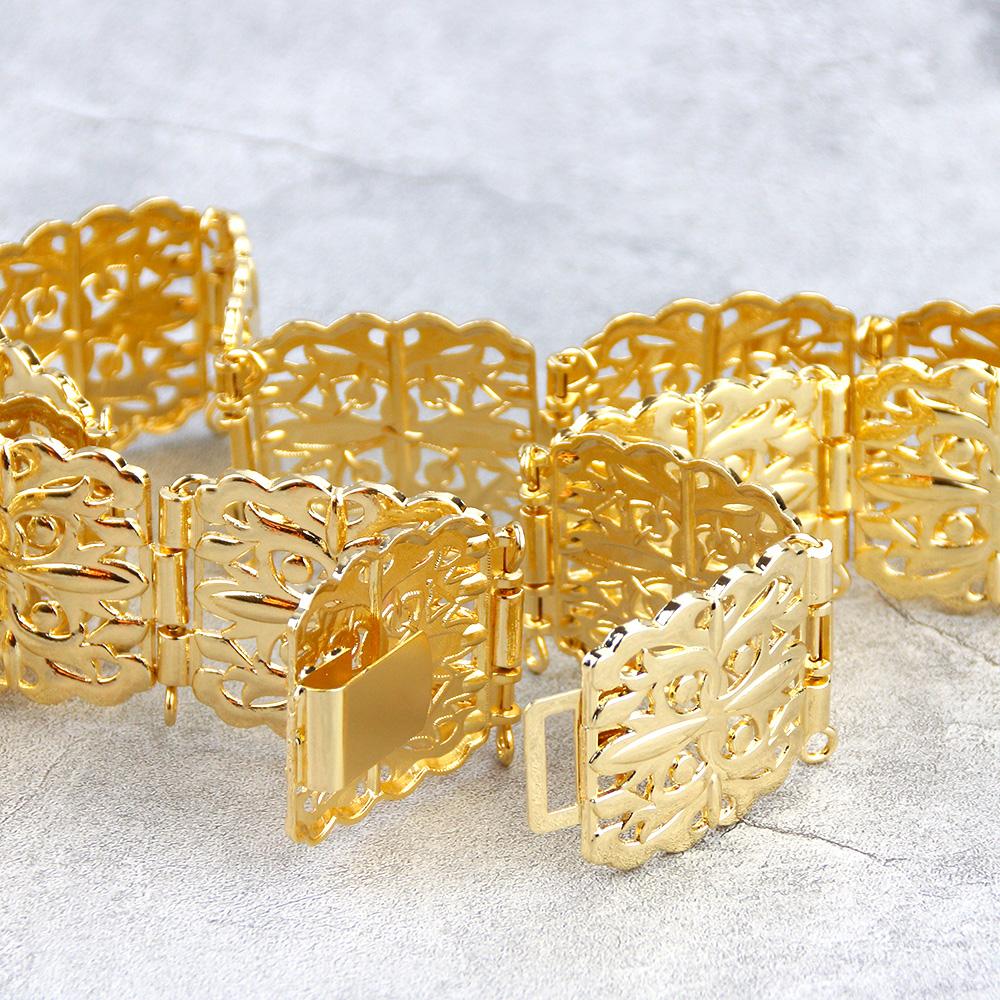 Gold Color Chic Belt Wedding Jewelry For Women Flower Crystal Waist Belt Chain Adjustable Length 2023