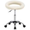 Vidaxl Swivel Dining Chair, Cream, Faux Leather Upholstered