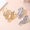Vintage Golden Statement Stud Earrings For Women Fashion Jewelry Party European Long Punk Twist Irregular Geometry Accessories