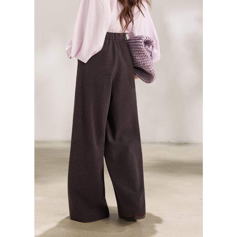 Women's Draped Straight Wide-Leg Trousers