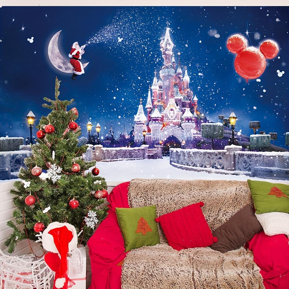 Weihnachtsmann-Eisschloss-Muster, Fotografie-Hintergrund, Vinyl, Weihnachten, Winter, Mottoparty, Fotohintergrund, Wandteppich, Banner-Dekoration