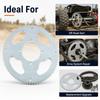Steel 25H Rear Chain Gear 80T with 54 Mm Center Bore, 4 Bolt Mount and Silver Finish, Replacement Drive Wheel for Mini Bike Chain System Service