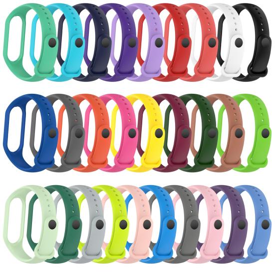 Uhrenarmband Wasserdicht Atmungsaktiv Integriertes Weiches Silikon Einteiliges Armband für Xiaomi Mi Band NFC 5/6/7