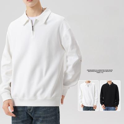 Halbreißverschluss einfarbiges Sweatshirt Herren Herbst Neu Trendige Marke Große Größe Herren Revers Locker Lässiges Oberteil