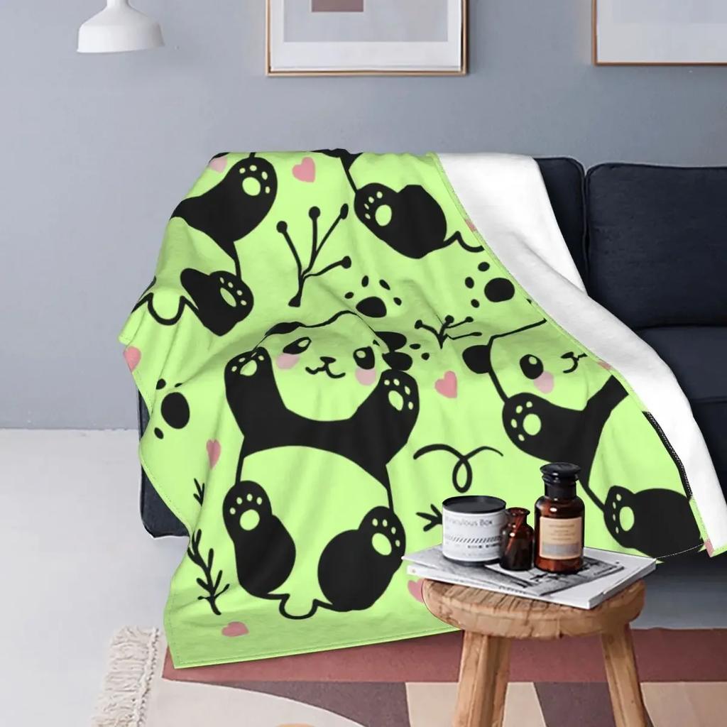 Panda Throw Blanket Gifts for Girls Boys Soft Warm Fleece Flannel Plush Blanket Lovely Cute Panda Blankets for Bed Sofa Couch