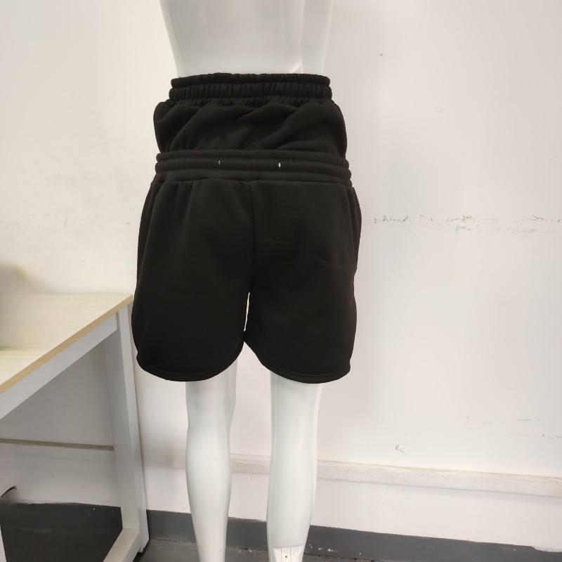European and American high street summer casual double waistband design sports five quarter pants