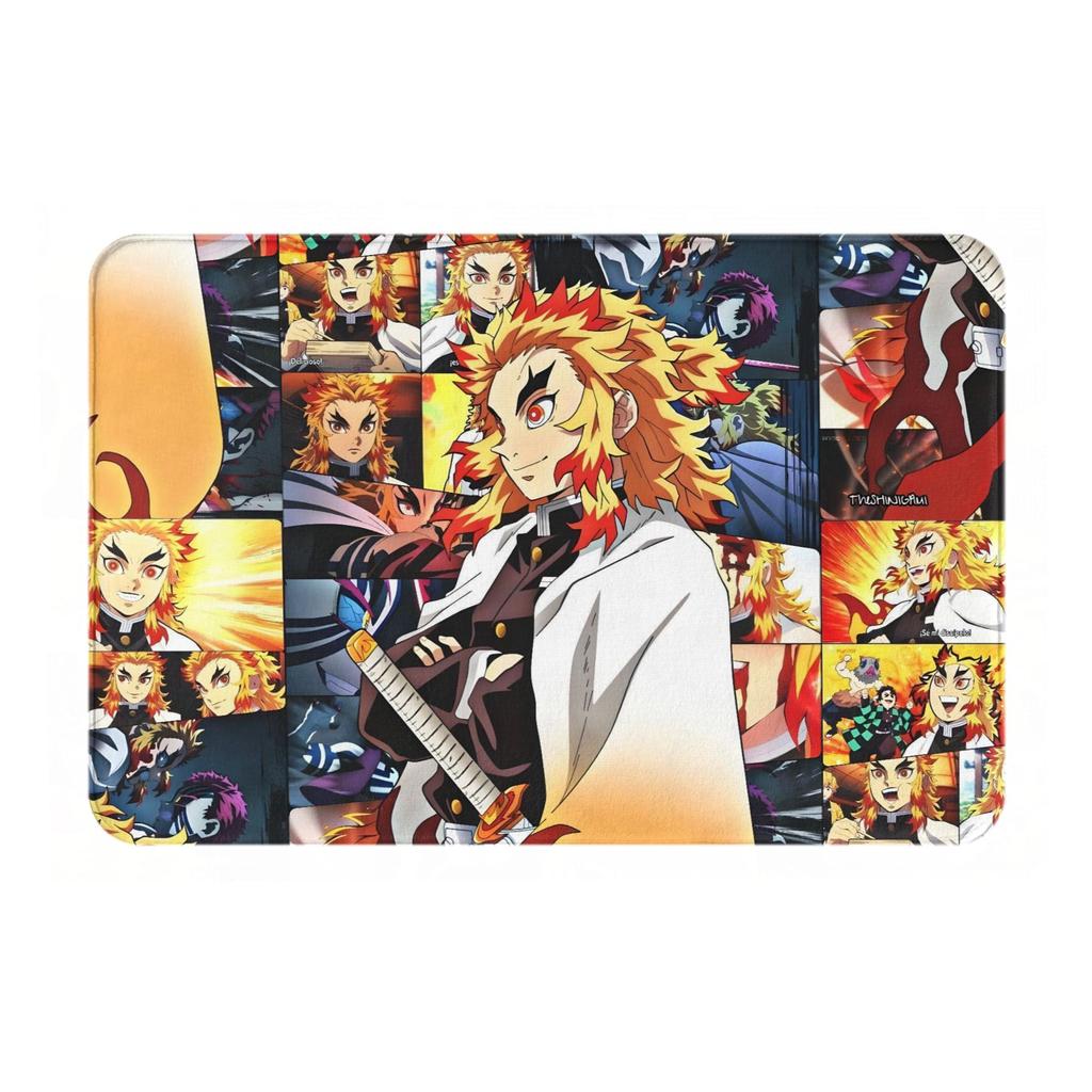 Demon Slayer Rengoku Doormat Anti-Slip Entrance Bathroom Kitchen Door Floor Mat  Toilet Carpet Rug