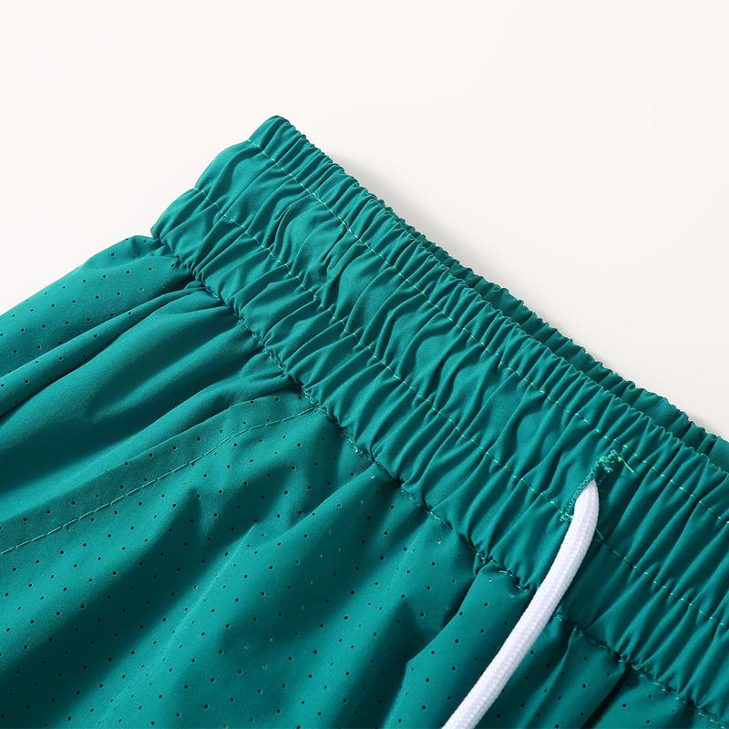 Men's Streetwear Perforated Shorts, Elastic Waist Quick Dry Casual Summer Shorts (M-5XL)