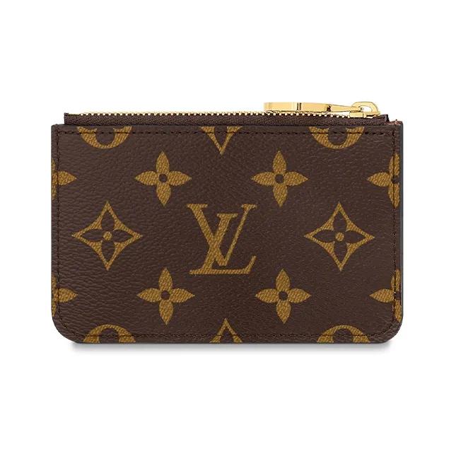 LOUIS VUITTON Romy aged floral print zipper closure canvas coin purse card holder women's brown