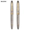 MAJOHN Titaniumlegering Ti-136 Zuiger Vulpen Antislip EF/F Metaal Geborsteld Hamerpatroon Versie Schrijfgift Pen Kantoorbenodigdheden