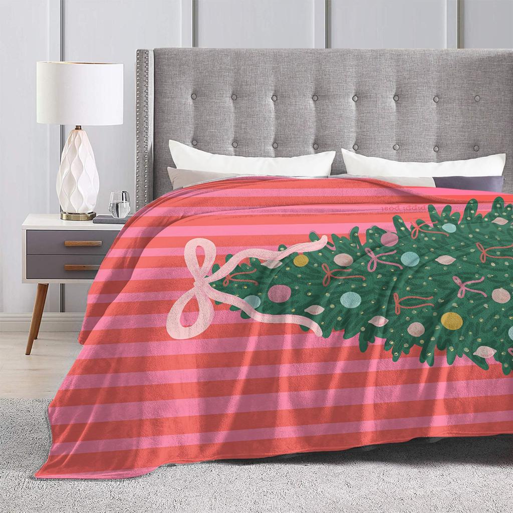 Super Warm Blanket Kids Picnic New Year Plaid & Pattern Throw Blanket Flannel Bedspread For Couch Chair Fluffy Sofa Bed Cover