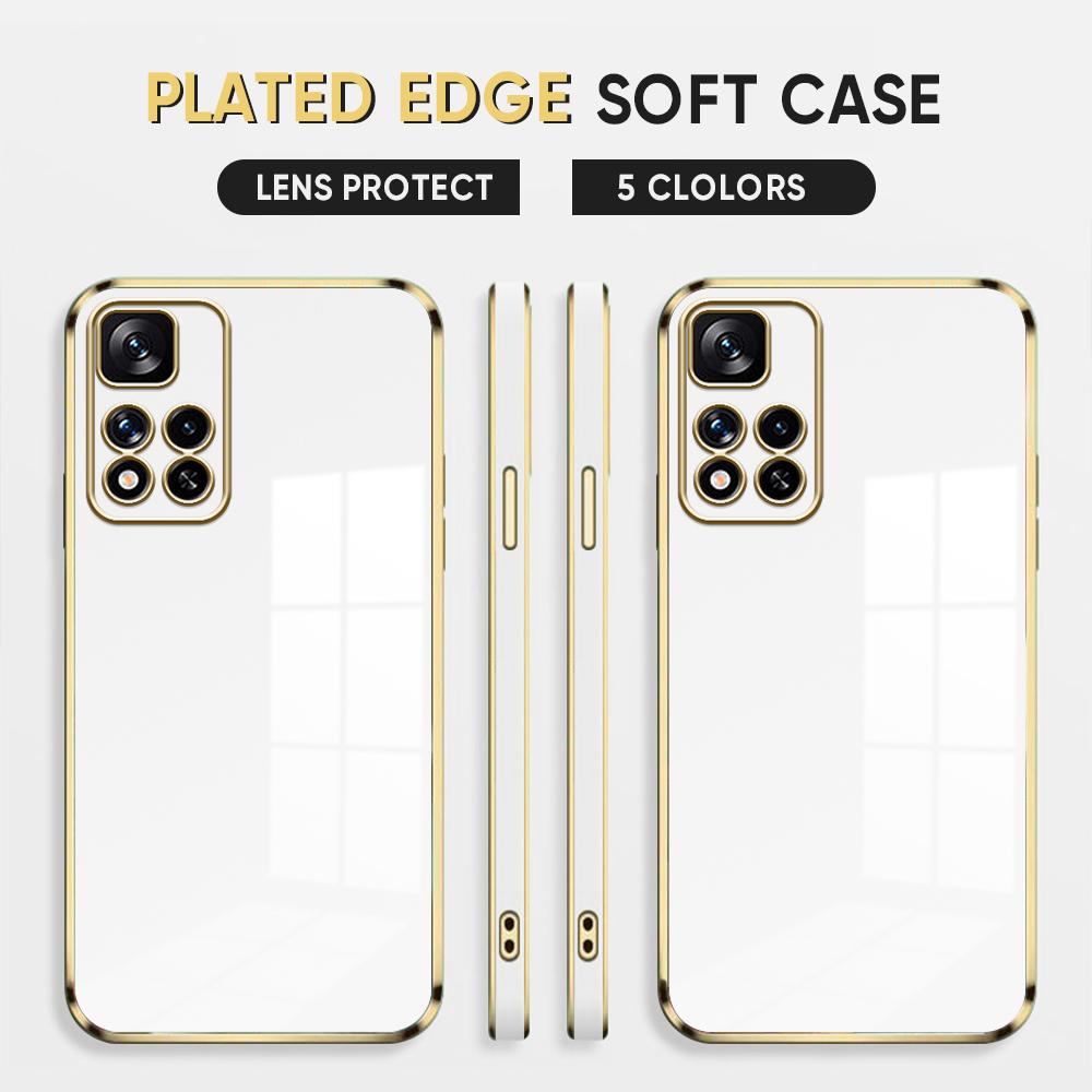 

Мягкий чехол с квадратным краем и покрытием для телефона, роскошный чехол из ТПУ для телефона Xiaomi Redmi Redmi Note 10 Pro белый